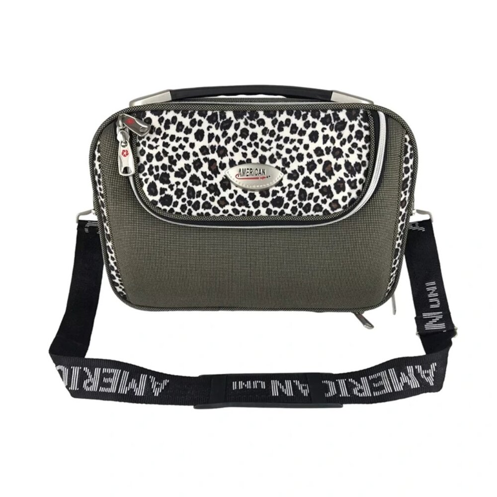American Uni Womens Brown Black White Adjustable Cosmetic Makeup‎ Organizer Bag